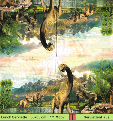 Dinosaurier am See - 1 Paket mit 20 Servietten